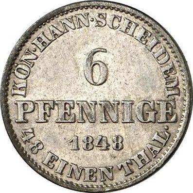 Reverse 6 Pfennig 1848 B - Silver Coin Value - Hanover, Ernest Augustus