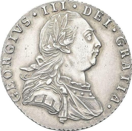Obverse Sixpence 1787 Hearts in the Hanoverian shield - Silver Coin Value - United Kingdom, George III