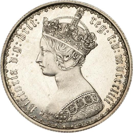 Avers 2 Schilling (Florin) 1853 WW "Gotisch" - Silbermünze Wert - Großbritannien, Victoria