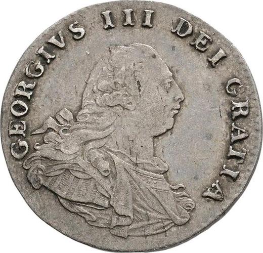 Anverso 2 peniques 1792 - valor de la moneda de plata - Gran Bretaña, Jorge III