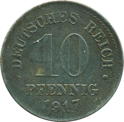 Obverse 10 Pfennig 1917 J "Type 1916-1922" -  Coin Value - Germany, German Empire