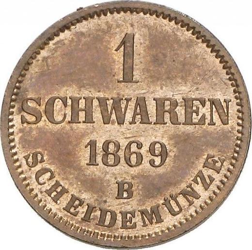 Reverse 1 Schwaren 1869 B -  Coin Value - Oldenburg, Nikolaus Frederick Peter