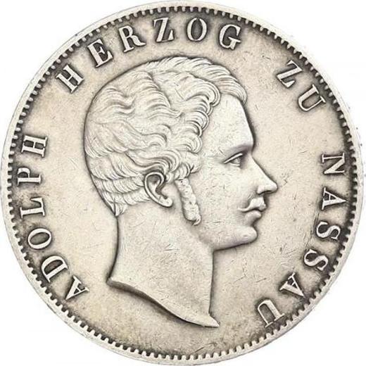 Аверс монеты - 2 талера 1854 года - цена серебряной монеты - Нассау, Адольф