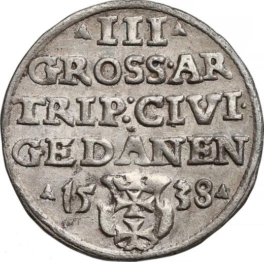 Revers 3 Gröscher 1538 "Danzig" - Silbermünze Wert - Polen, Sigismund der Alte