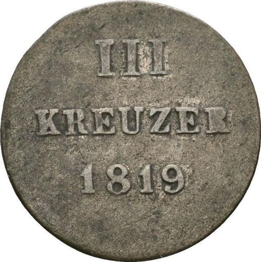 Reverse 3 Kreuzer 1819 - Silver Coin Value - Nassau, William