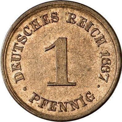 Anverso 1 Pfennig 1887 D "Tipo 1873-1889" - valor de la moneda  - Alemania, Imperio alemán