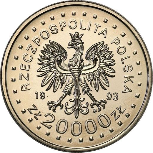 Obverse Pattern 20000 Zlotych 1993 MW ANR "XXVIII Winter Olympic Games - Lillehammer 1994" Nickel -  Coin Value - Poland, III Republic before denomination