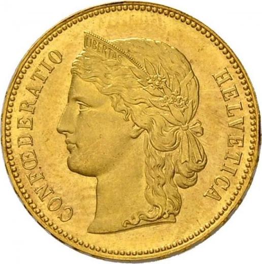 Obverse 20 Francs 1893 B Small cross countermark - Gold Coin Value - Switzerland, Confederation
