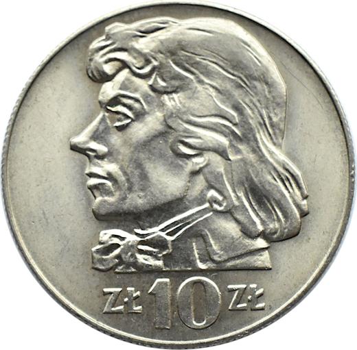 Revers 10 Zlotych 1969 MW "Tadeusz Kościuszko" - Münze Wert - Polen, Volksrepublik Polen