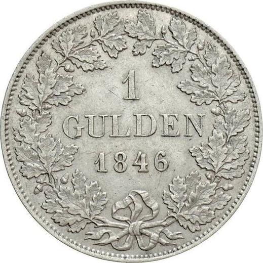 Реверс монеты - 1 гульден 1846 года - цена серебряной монеты - Франкфурт-на-Майне, Вольный город