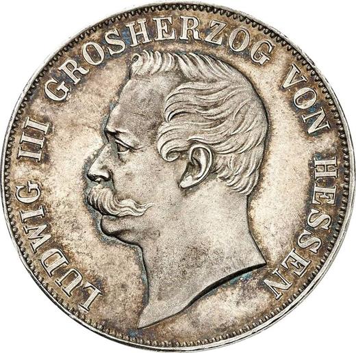 Obverse Thaler 1857 Edge "CONVENTION VOM JANUAR 1857" - Silver Coin Value - Hesse-Darmstadt, Louis III