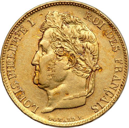 Obverse 20 Francs 1834 W "Type 1832-1848" - Gold Coin Value - France, Louis Philippe I