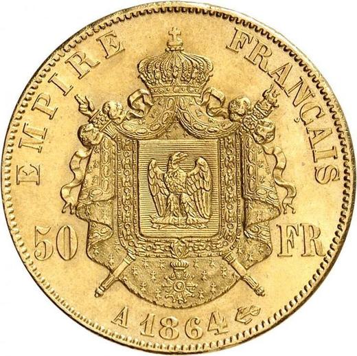 Reverse 50 Francs 1864 A "Type 1862-1868" - Gold Coin Value - France, Napoleon III