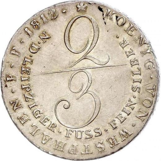 Reverse 2/3 Thaler 1812 C - Silver Coin Value - Westphalia, Jérôme Napoléon