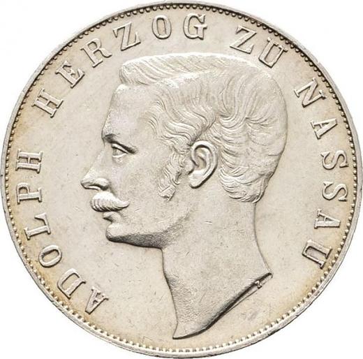 Аверс монеты - Талер 1859 года - цена серебряной монеты - Нассау, Адольф