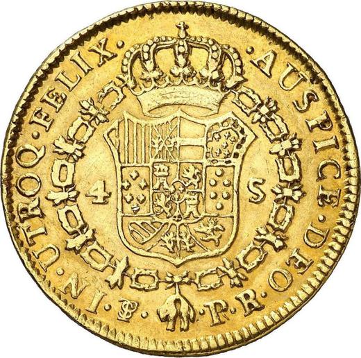 Reverse 4 Escudos 1780 PTS PR - Gold Coin Value - Bolivia, Charles III