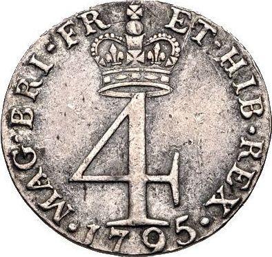 Reverse Fourpence (Groat) 1795 - Silver Coin Value - United Kingdom, George III