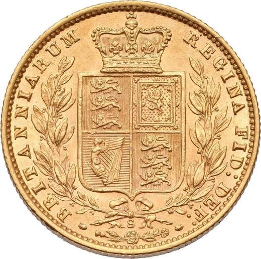 Reverse Sovereign 1877 S WW "Coat of arms" - Gold Coin Value - Australia, Victoria