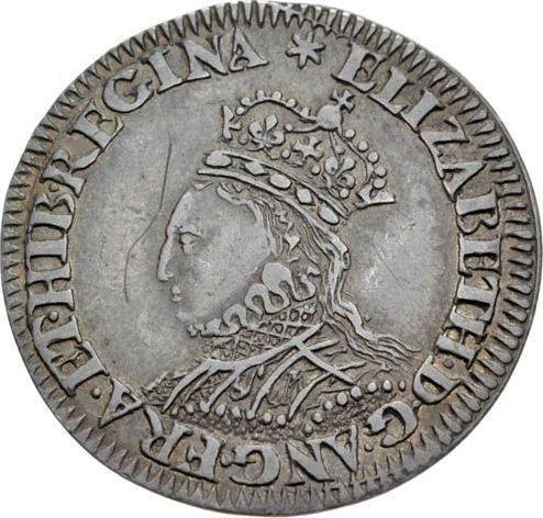 Anverso 2 peniques (1/2 Groat) Sin fecha (1561-1571) "Monedas labradas" - valor de la moneda de plata - Gran Bretaña, Isabel I