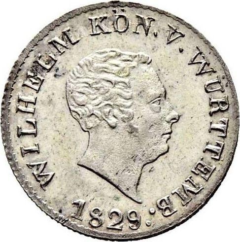 Awers monety - 6 krajcarów 1829 - cena srebrnej monety - Wirtembergia, Wilhelm I