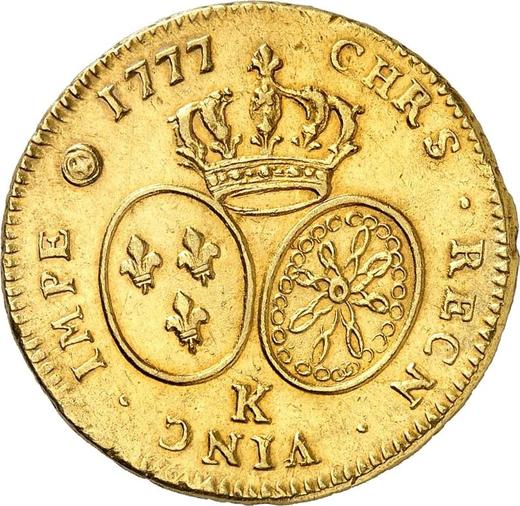 Reverse Double Louis d'Or 1777 K - Gold Coin Value - France, Louis XVI