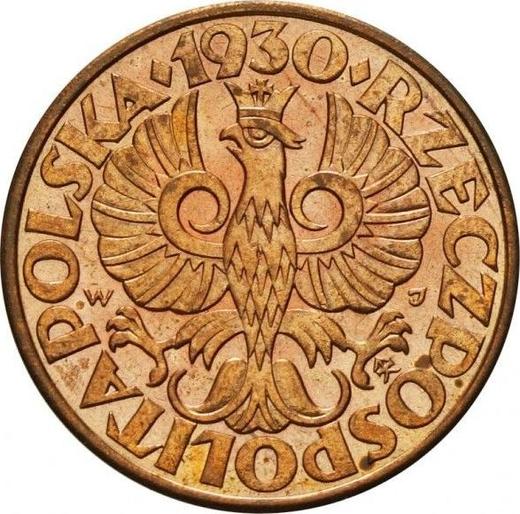 Obverse 5 Groszy 1930 WJ -  Coin Value - Poland, II Republic