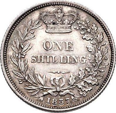 Reverse Shilling 1837 WW - Silver Coin Value - United Kingdom, William IV