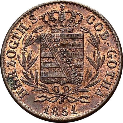 Obverse 1 Pfennig 1851 F - Coin Value - Saxe-Coburg and Gotha, Ernest II