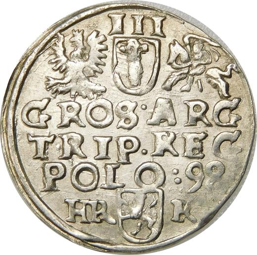 Reverse 3 Groszy (Trojak) 1598 HR K "Wschowa Mint" - Silver Coin Value - Poland, Sigismund III Vasa