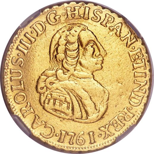 Obverse 2 Escudos 1761 JM - Gold Coin Value - Peru, Charles III