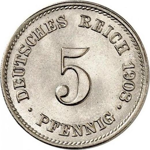 Obverse 5 Pfennig 1908 J "Type 1890-1915" - Coin Value - Germany, German Empire