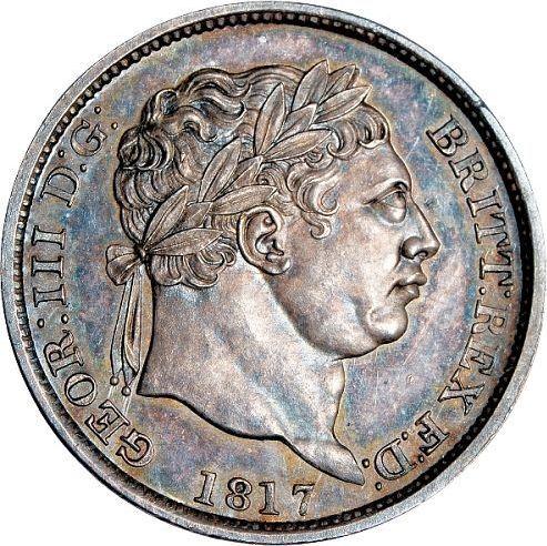 Anverso 1 chelín 1817 Canto liso - valor de la moneda de plata - Gran Bretaña, Jorge III