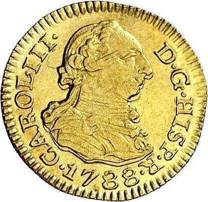 Obverse 1/2 Escudo 1788 S C - Gold Coin Value - Spain, Charles III
