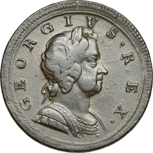 Anverso Medio Penique 1720 "Segundo busto de laureado" - valor de la moneda  - Gran Bretaña, Jorge I