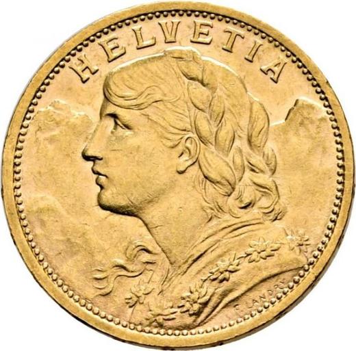 Obverse 20 Francs 1907 B "Vreneli" - Gold Coin Value - Switzerland, Confederation