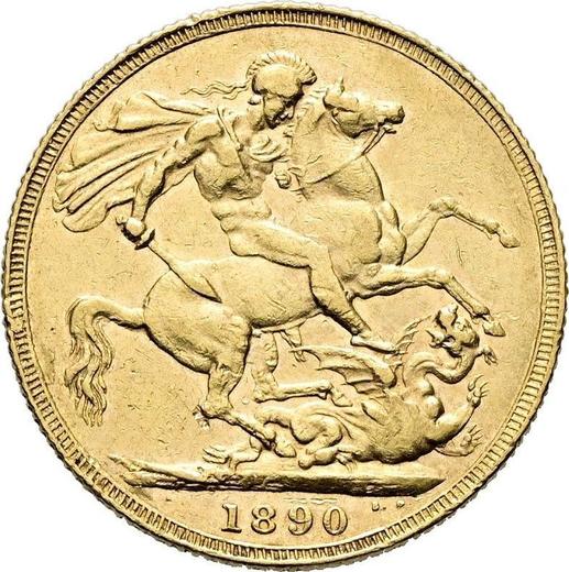 Reverse Sovereign 1890 JEB "Jubilee Head" - Gold Coin Value - United Kingdom, Victoria