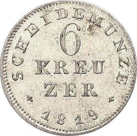Revers 6 Kreuzer 1819 - Silbermünze Wert - Hessen-Darmstadt, Ludwig I