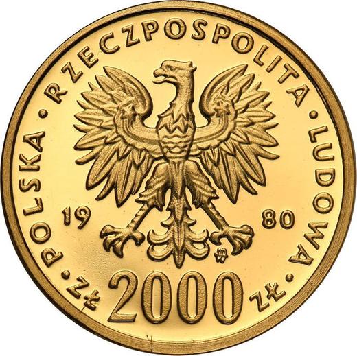 Anverso 2000 eslotis 1980 MW "Casimiro I el Restaurador" Oro - valor de la moneda de oro - Polonia, República Popular