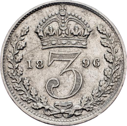 Reverse Threepence 1896 TB - Silver Coin Value - United Kingdom, Victoria