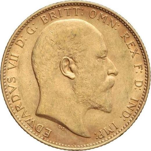 Obverse Sovereign 1909 M - Gold Coin Value - Australia, Edward VII