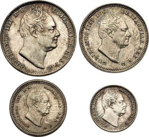 Obverse Coin set 1837 "Maundy" - Silver Coin Value - United Kingdom, William IV