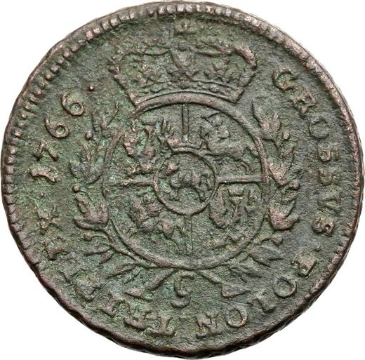 Reverse 3 Groszy (Trojak) 1766 g "Portrait in armor" STANILAUS - Coin Value - Poland, Stanislaus II Augustus