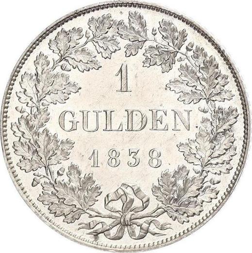 Reverse Gulden 1838 - Silver Coin Value - Saxe-Meiningen, Bernhard II