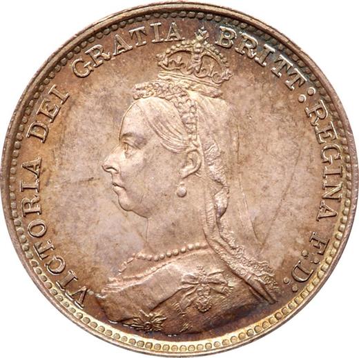 Obverse Threepence 1888 "Jubilee Head" - Silver Coin Value - United Kingdom, Victoria