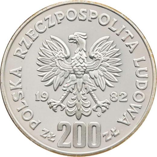 Avers Probe 200 Zlotych 1982 MW JMN "Fußball-Weltmeisterschaft 1982" Silber ESPAÑA 82 - Silbermünze Wert - Polen, Volksrepublik Polen