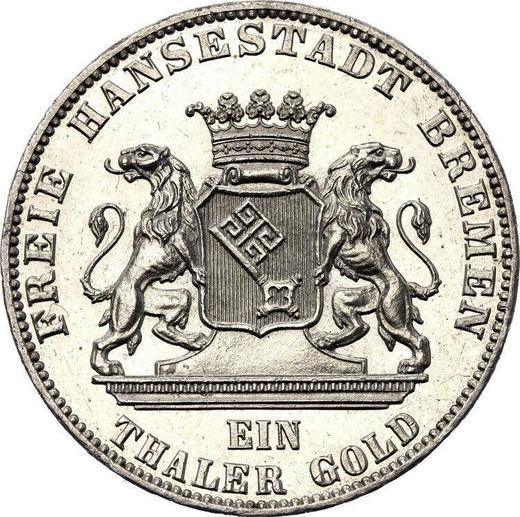 Obverse Thaler 1865 B "Second German marksmen's festival" - Silver Coin Value - Bremen, Free City