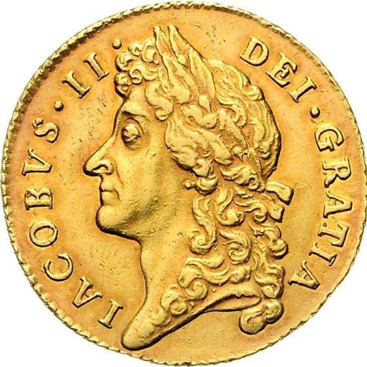 Obverse Guinea 1687 "Second laureate head" - Gold Coin Value - United Kingdom, James II
