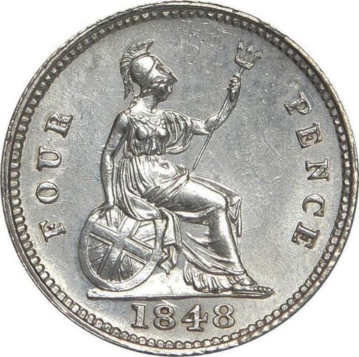 Reverse Fourpence (Groat) 1848 "Type 1837-1862" - Silver Coin Value - United Kingdom, Victoria