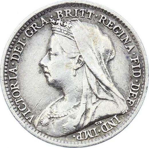 Anverso 3 peniques 1898 TB - valor de la moneda de plata - Gran Bretaña, Victoria