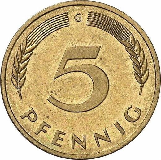 Obverse 5 Pfennig 1987 G - Coin Value - Germany, FRG